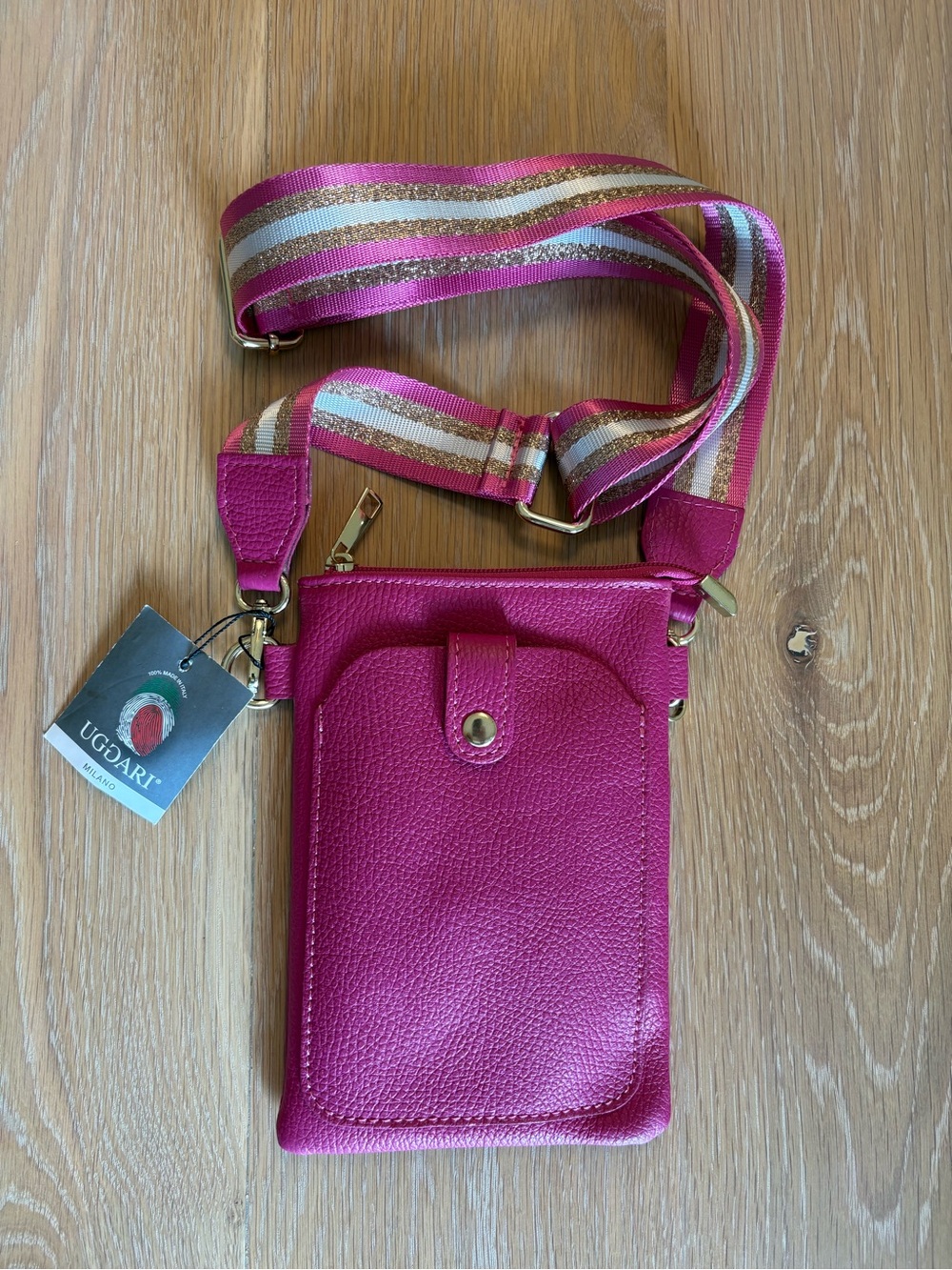 UGDARI Leather Crossbody Pouch Bag made in Italy